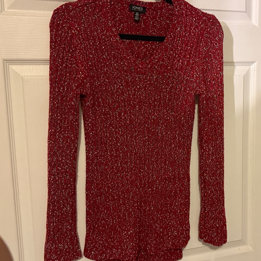 Jones New York Red Cowl Neck Sweater